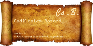 Csócsics Botond névjegykártya
